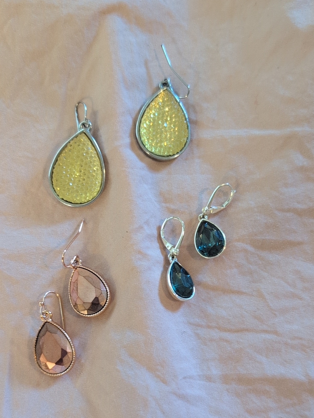 Set Of 3 Pairs Teardrop Earrings